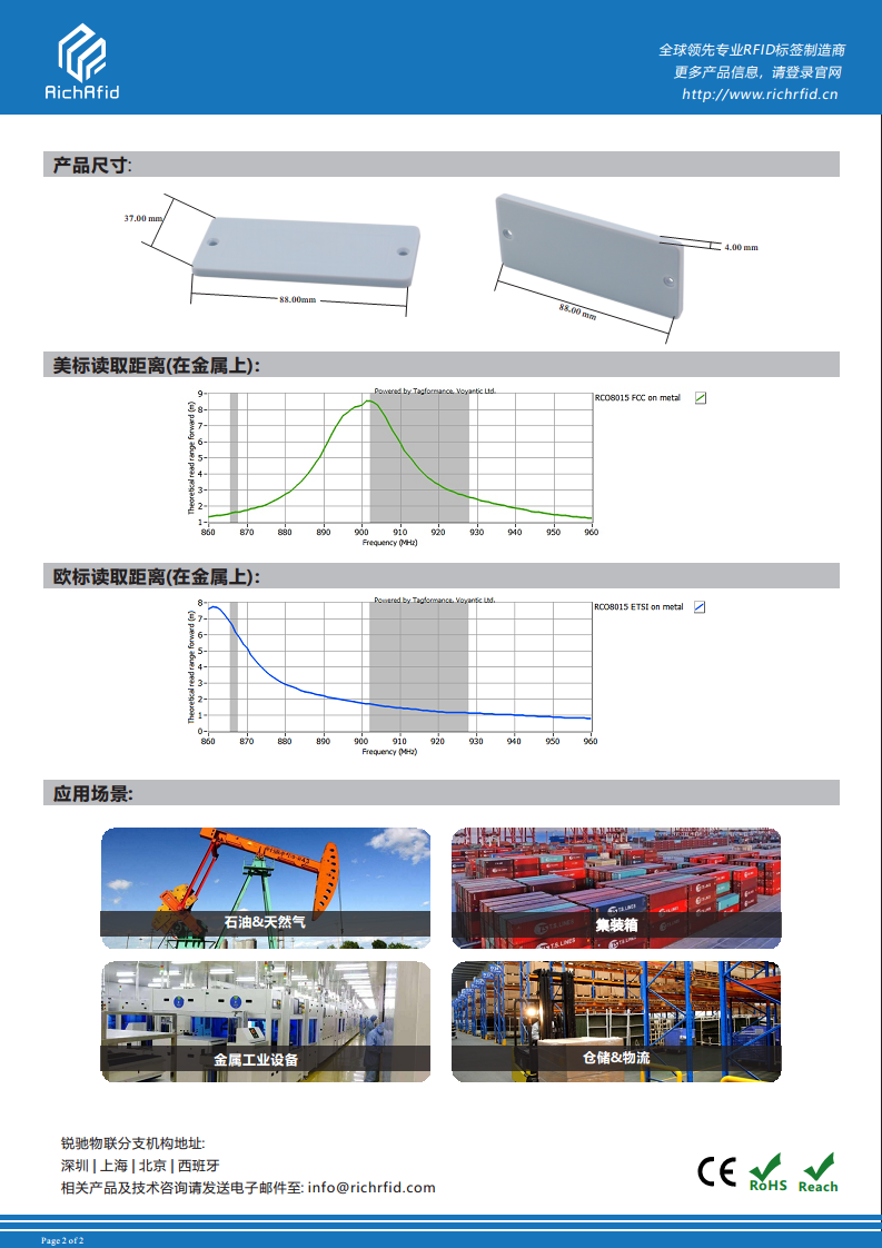 超高频高防护抗金属电子标签 RCO8015图片