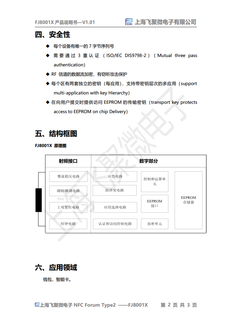 高频非接触IC卡芯片  FJ8001X图片