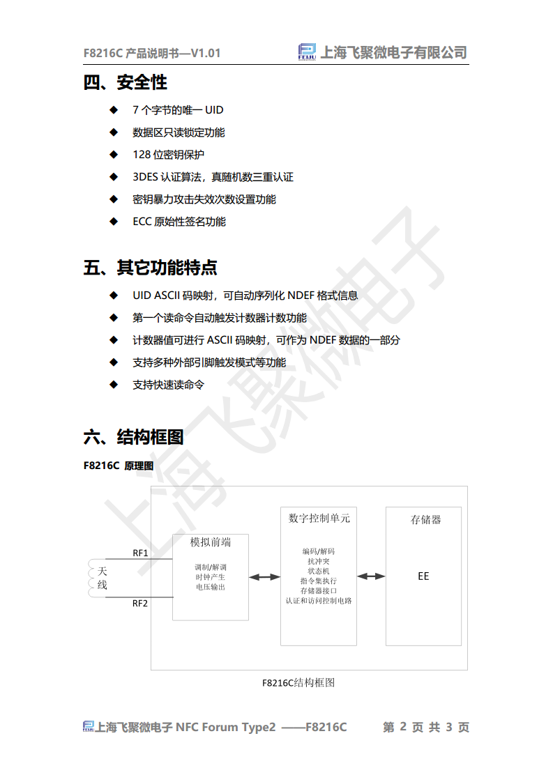 NFC TYPE2标签芯片 F8216C图片