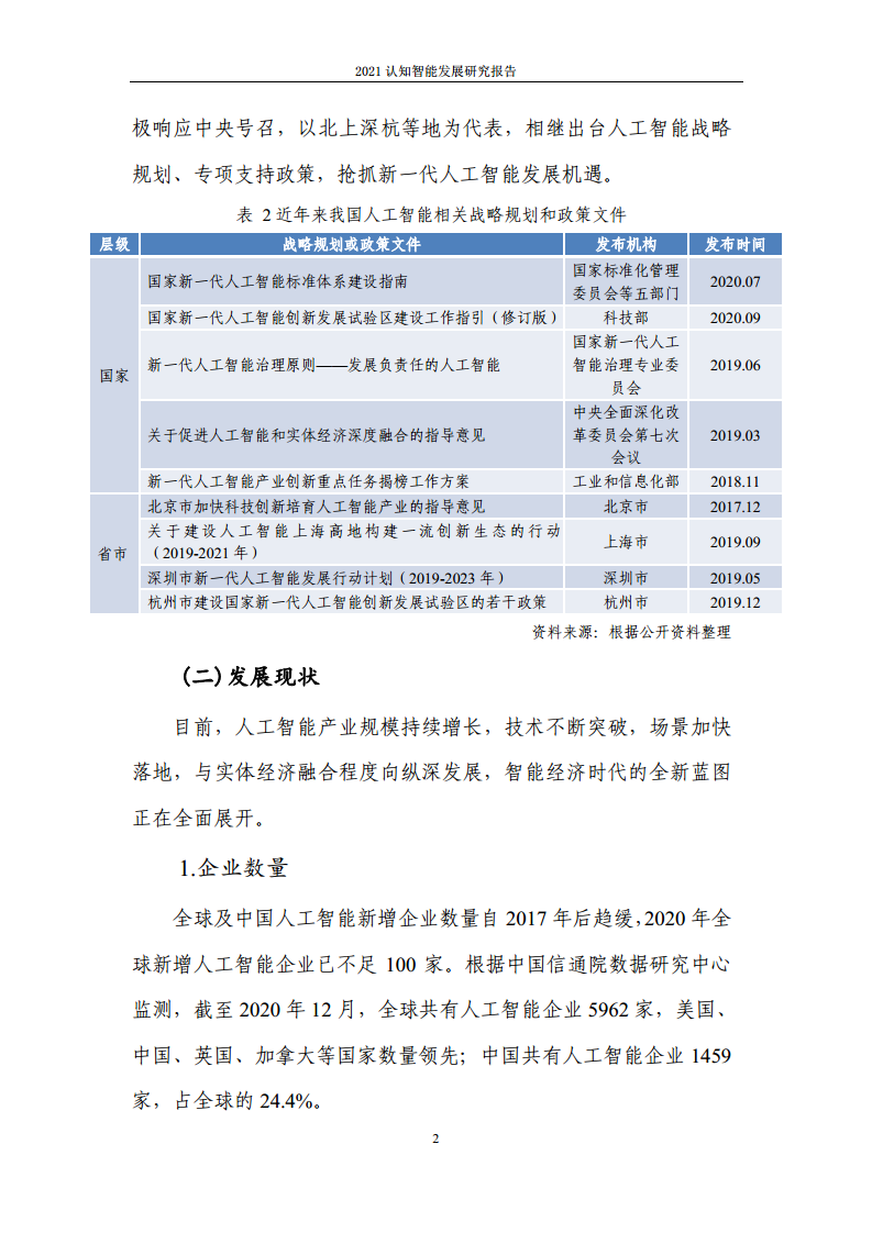 2021认知智能发展研究报告图片