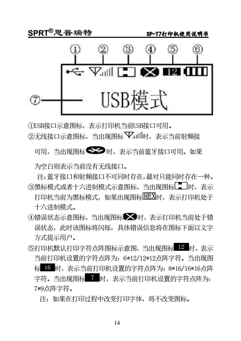 便携针式打印机 SP-T7图片