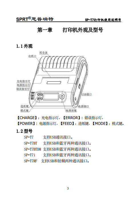 便携针式打印机 SP-T7图片