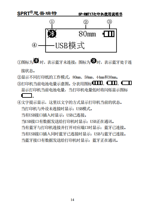 便携热敏打印机 SP-RMT17图片