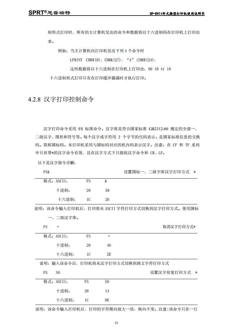 针式微型打印机 SP-DVII图片