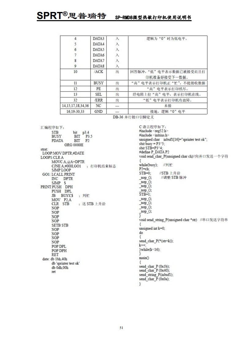汽车记录仪专用打印机SP-RMD8A图片