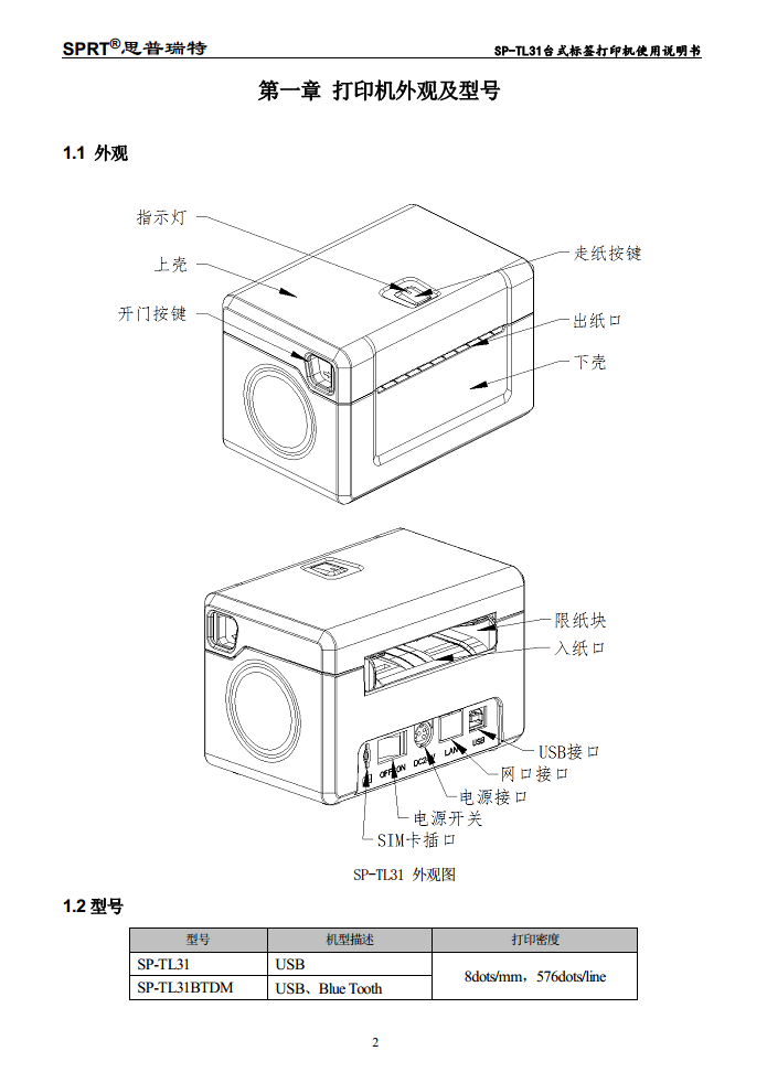 3寸标签打印机SP-TL31图片