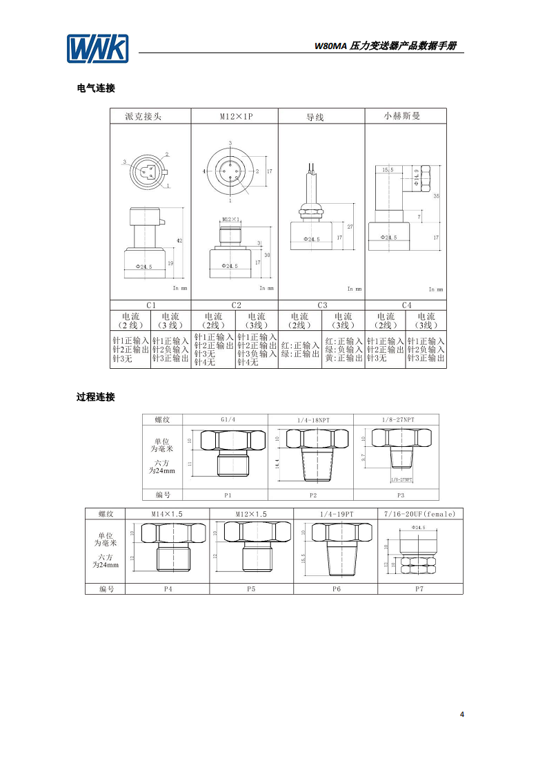 WNK80MA 压力变送器图片