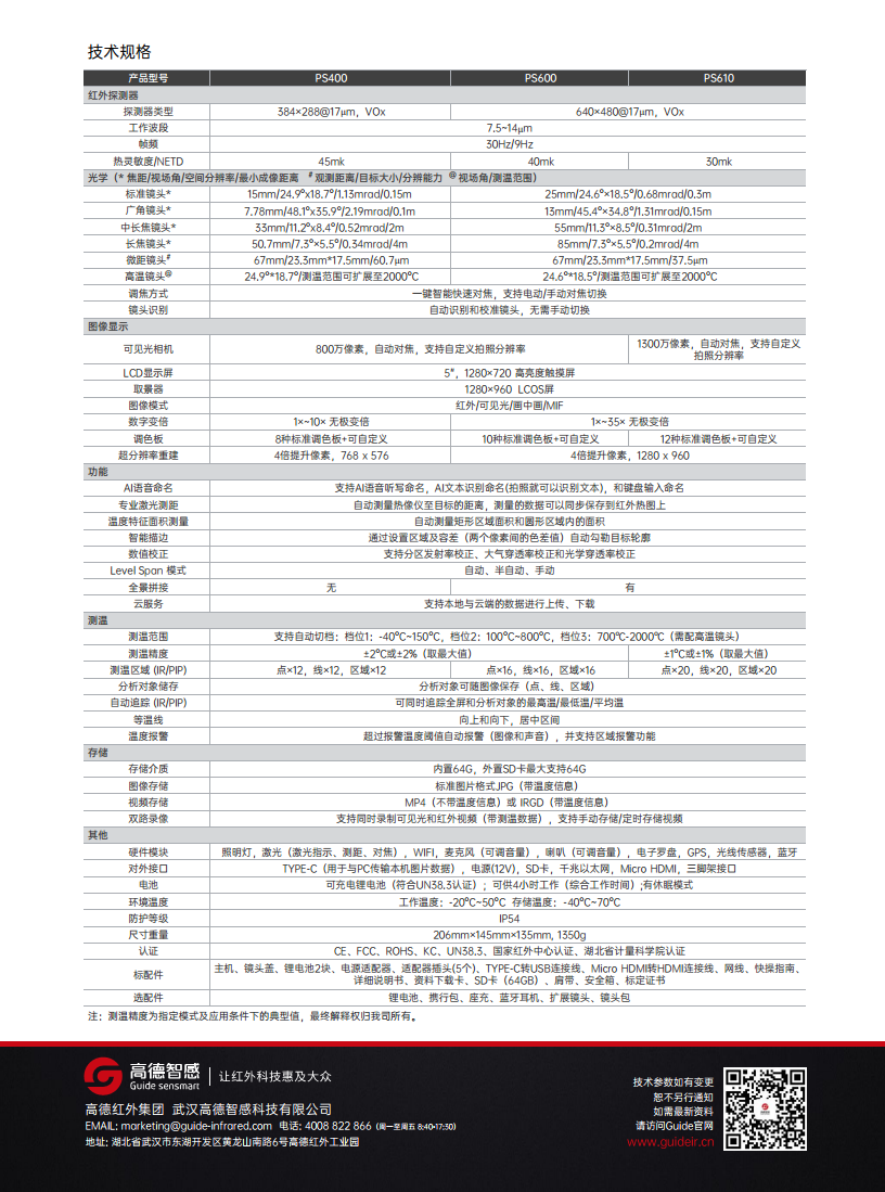 高德PS系列 高性能红外热成像仪图片