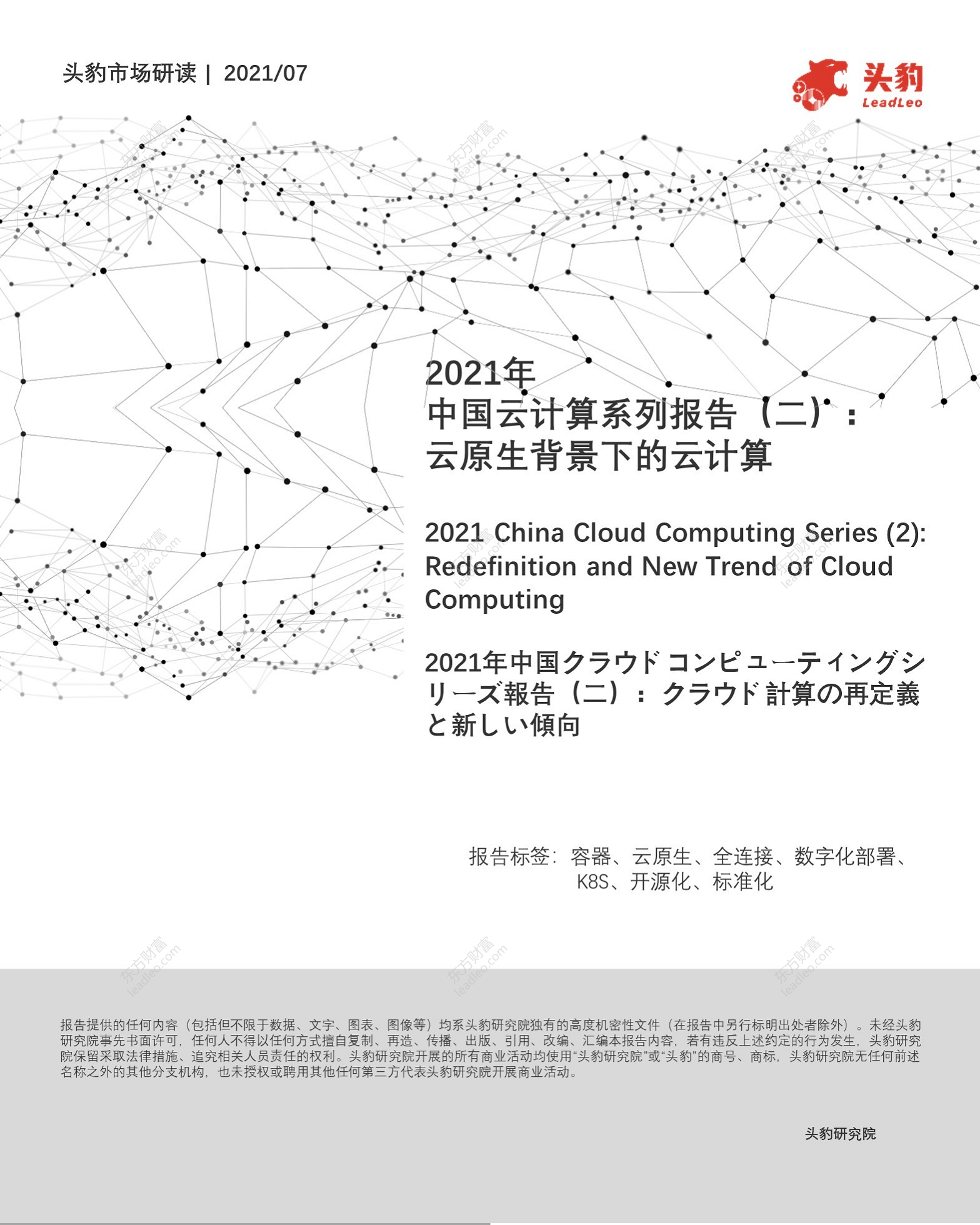 2021年中国云计算系列报告（二）云原生背景下的云计算图片