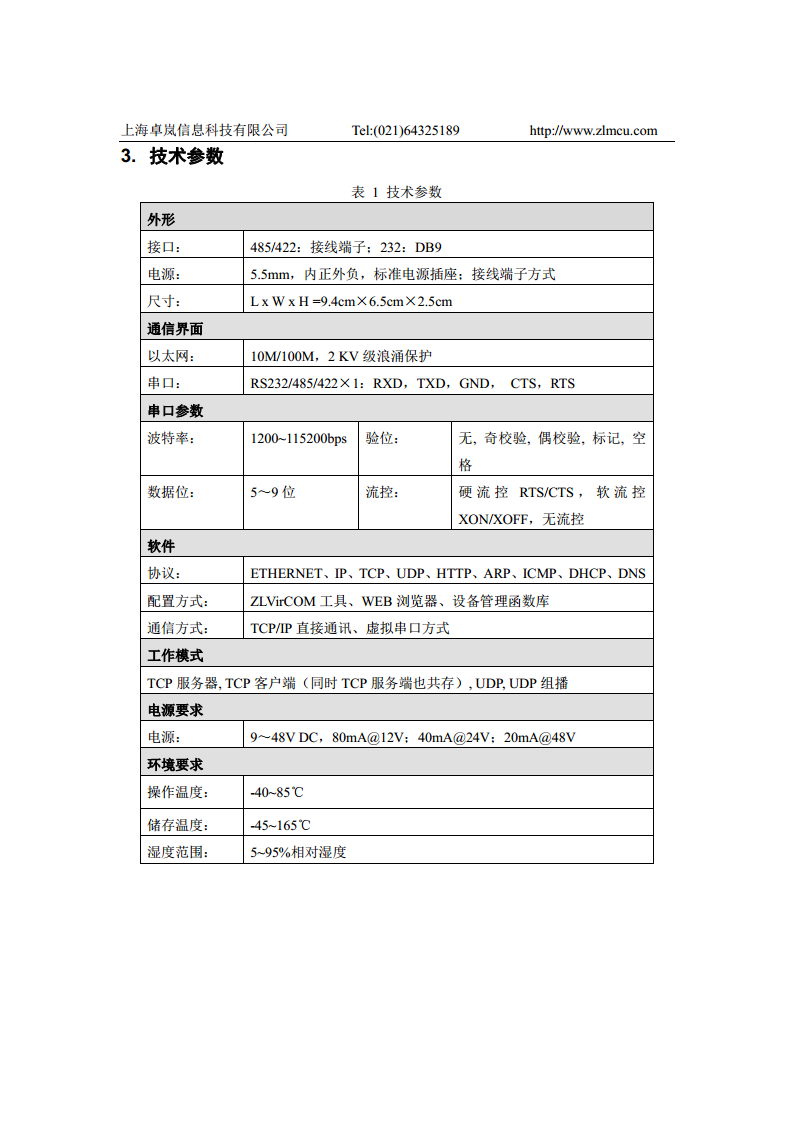 ZLAN5143BI RS485/422 隔离型串口服务器图片