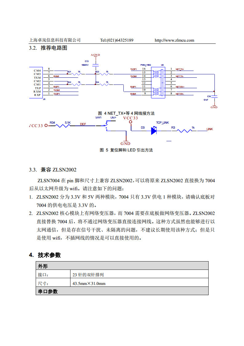 Wifi核心模块ZLSN7004图片