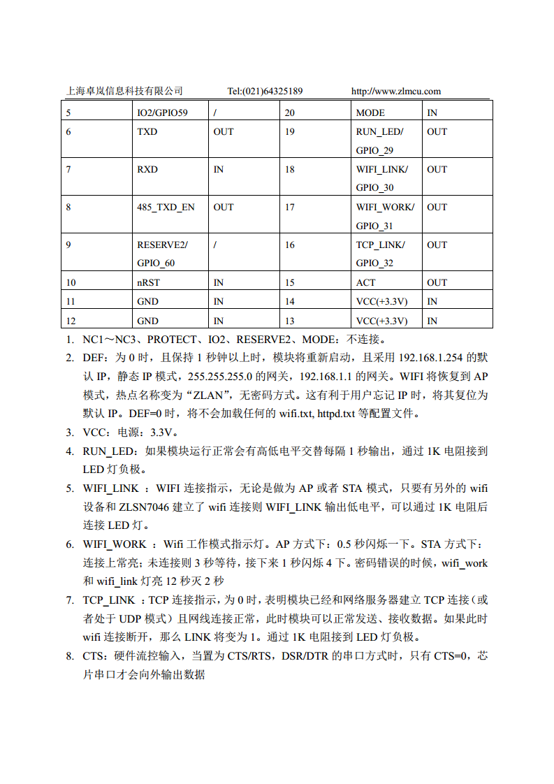 多功能串口转WIFI模块ZLSN7046图片