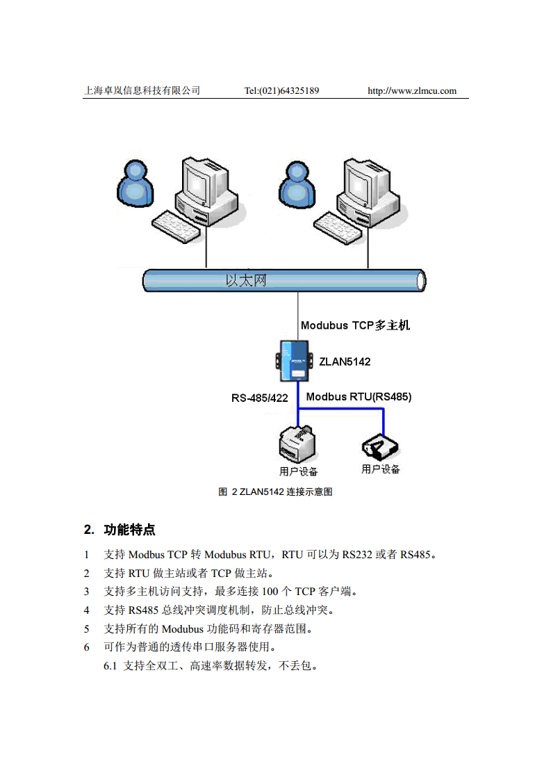 普通多主机型Modbus网关ZLAN5142图片