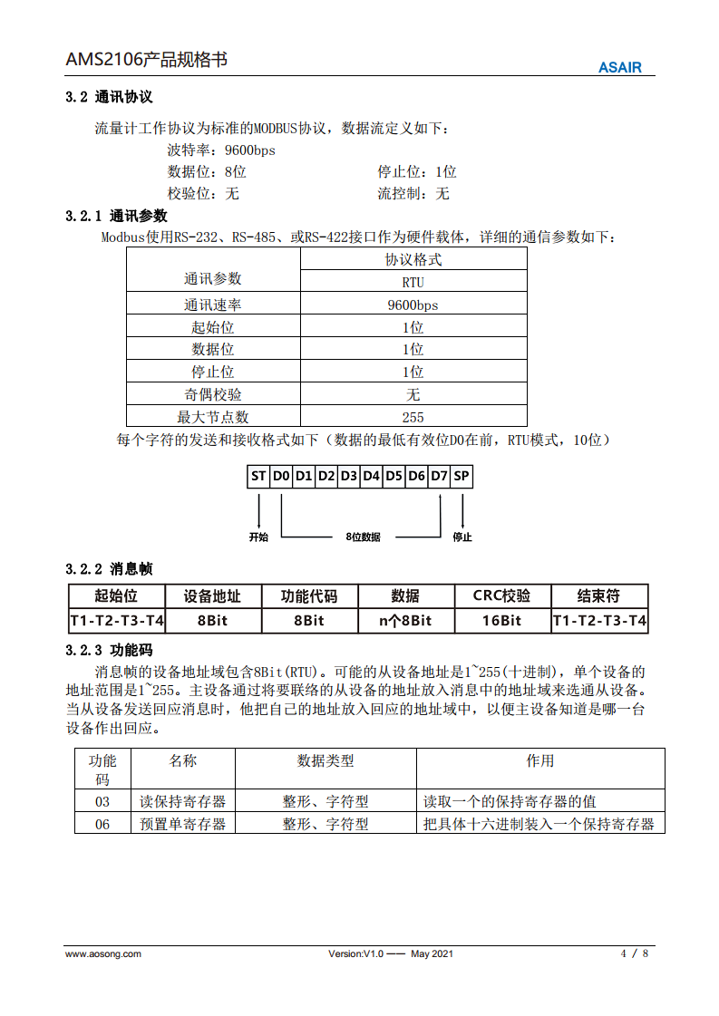 ASAIR 气体流量计数显质量流量计表AMS2106图片