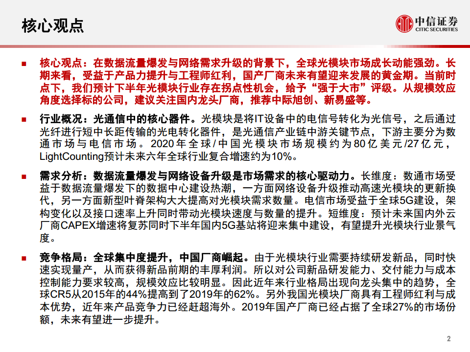 光模块行业深度报告：小小模块，大有可为图片
