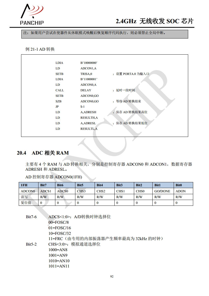单片无线收发芯片PAN2416图片