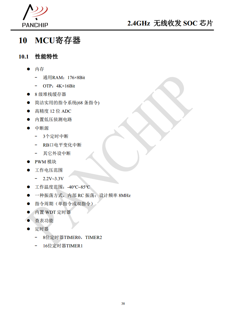单片无线收发芯片PAN2416图片