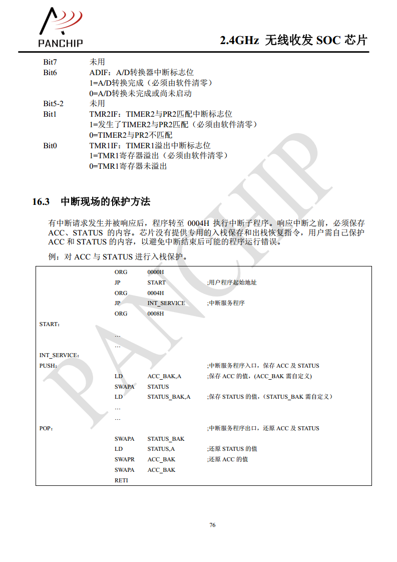 单片无线收发芯片PAN2416图片