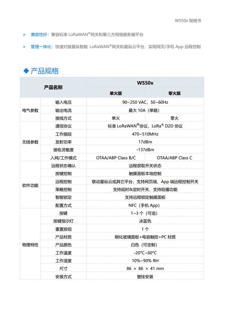 LoRaWAN智能开关面板-星纵物联WS50x图片