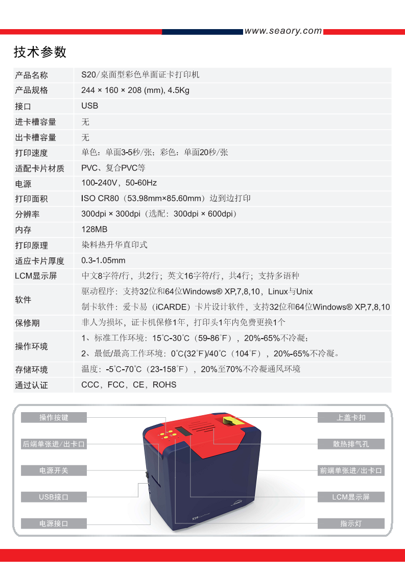 飒瑞S20证卡打印机双面健康证工牌PVC卡片制卡机光缆标牌热升华图片