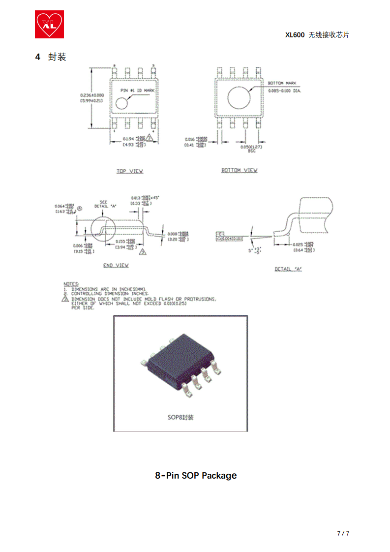 433MHZ 单RF芯片 XL600图片