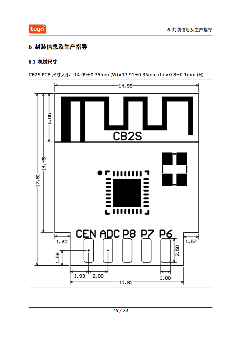 涂鸦智能 CB2S WiFi & Bluetooth 模组图片