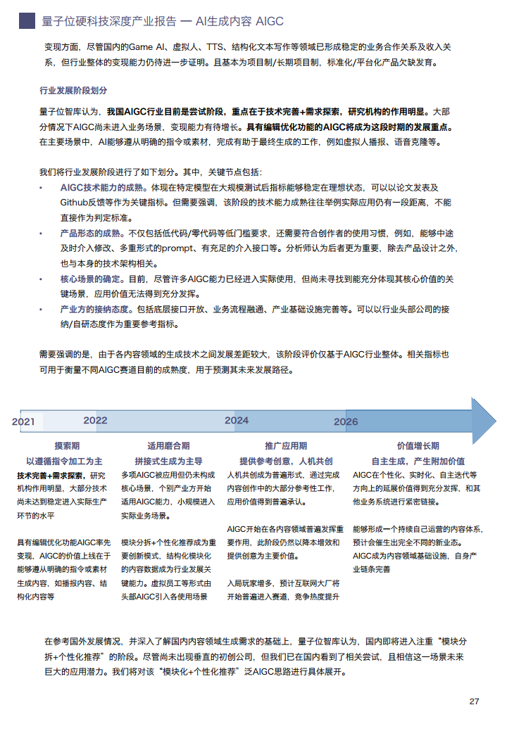 AIGC/AI生成内容产业展望报告图片