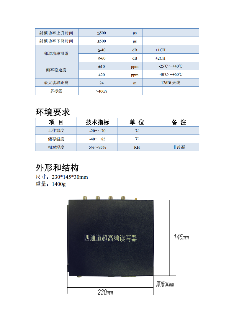 煜微UD600超高频四通道读写器图片