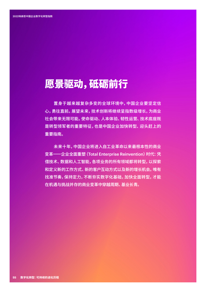 2022埃森哲中国企业数字化转型指数：数字化转型：可持续的进化历程图片