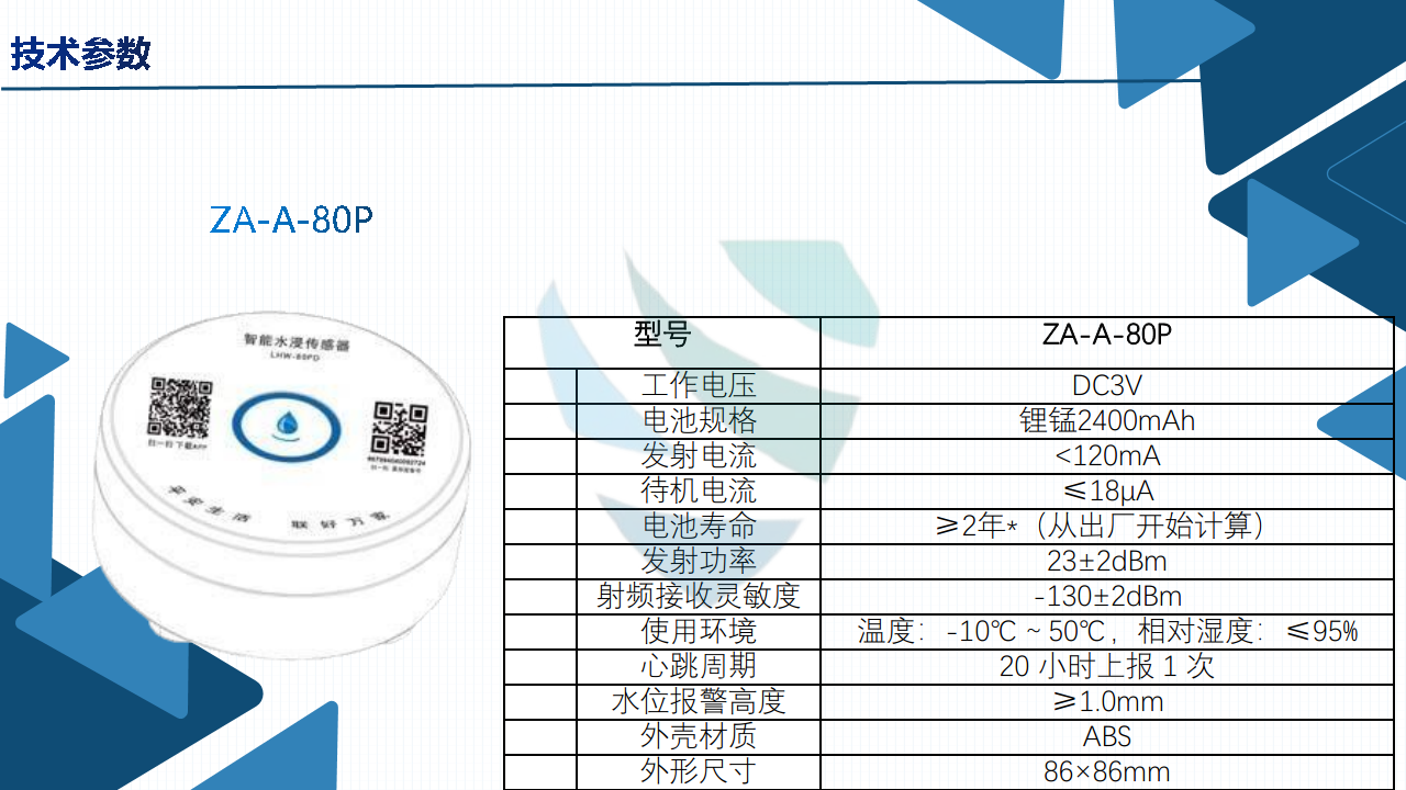 ZA-A-80P 智能水浸传感器图片