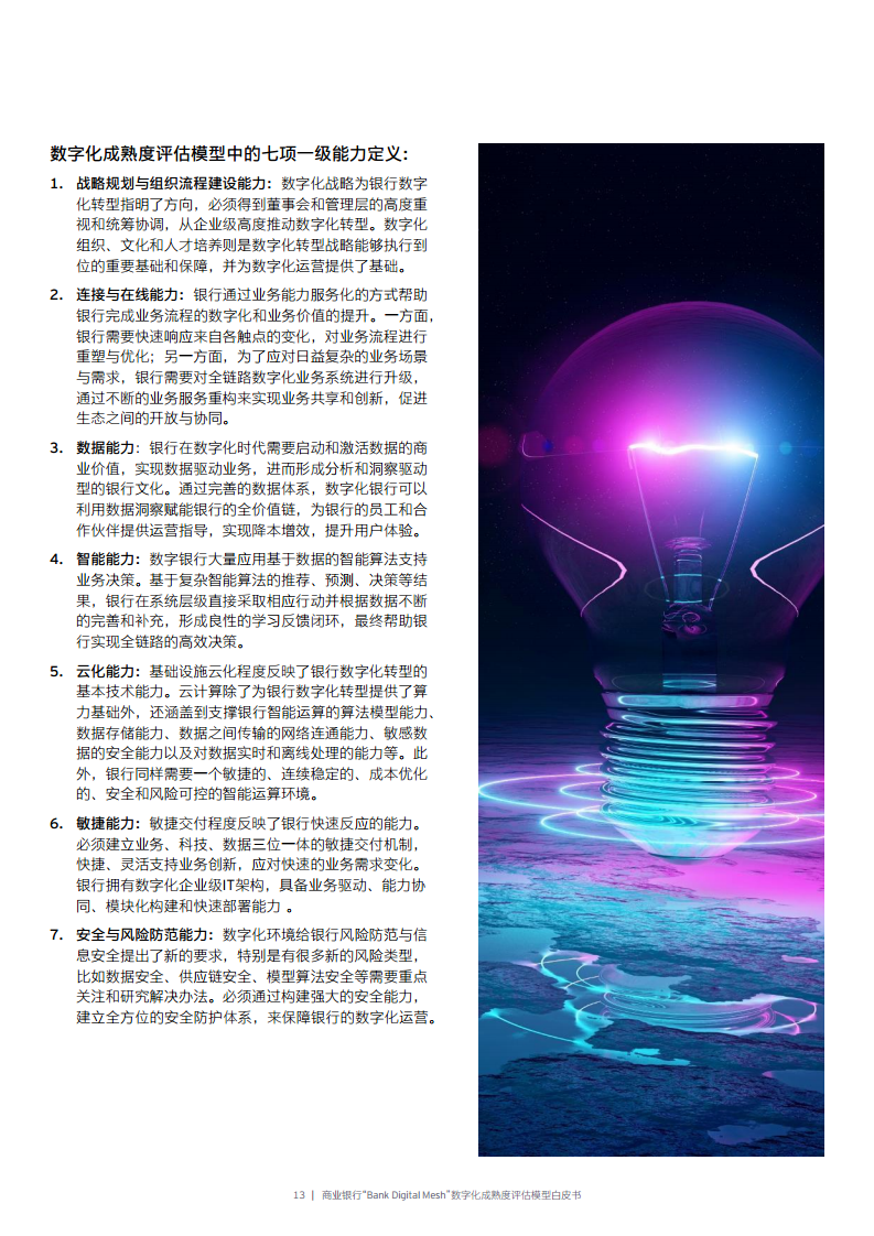 商业银行“Bank Digital Mesh”数字化成熟度评估模型白皮书图片