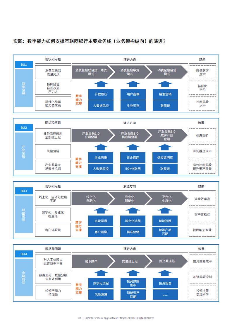 商业银行“Bank Digital Mesh”数字化成熟度评估模型白皮书图片