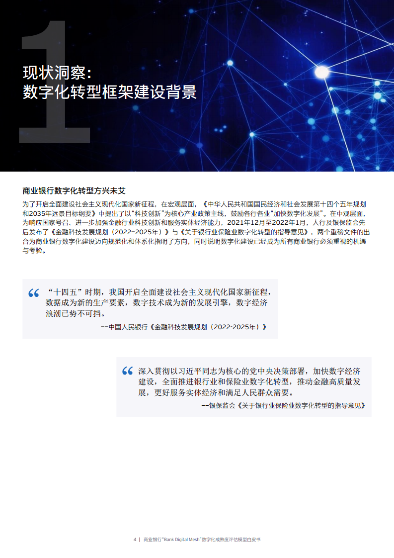 商业银行“Bank Digital Mesh”数字化成熟度评估模型白皮书图片