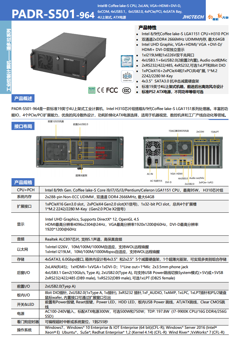 4U上架式工业计算机PADR-S501图片