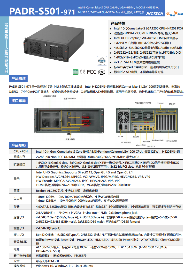 4U上架式工业计算机PADR-S501图片