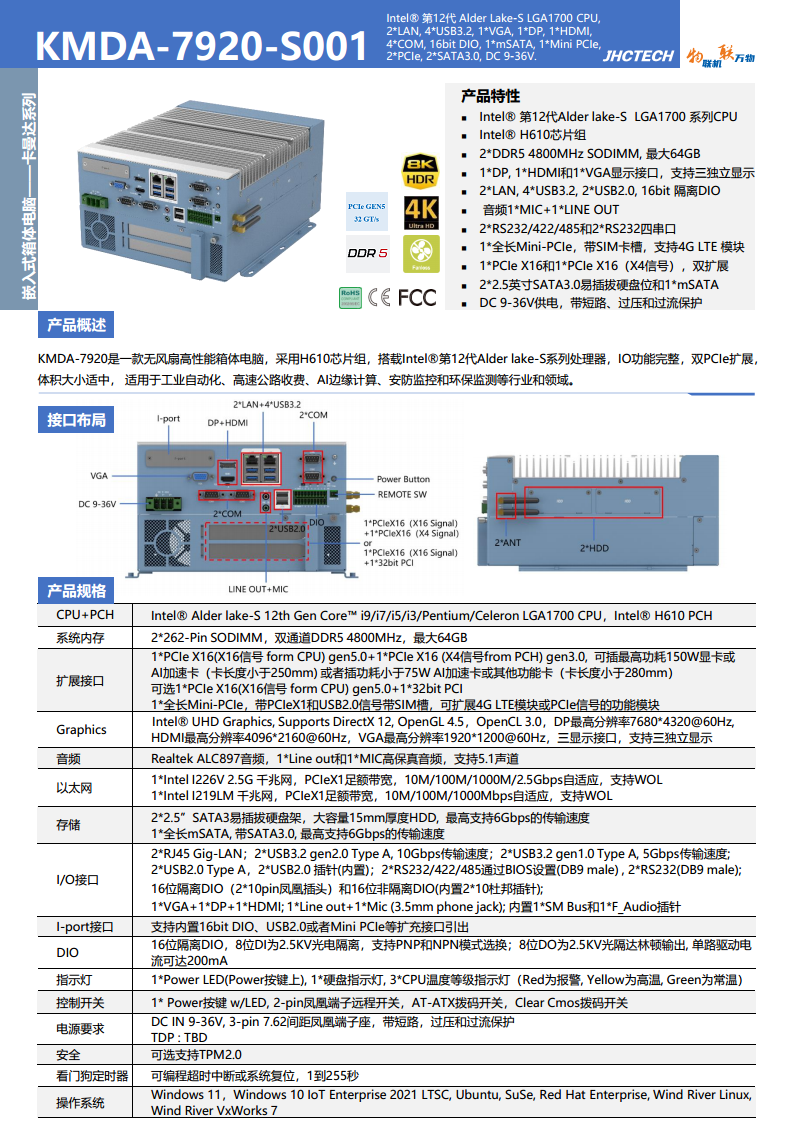 嵌入式箱体电脑KMDA-7920图片