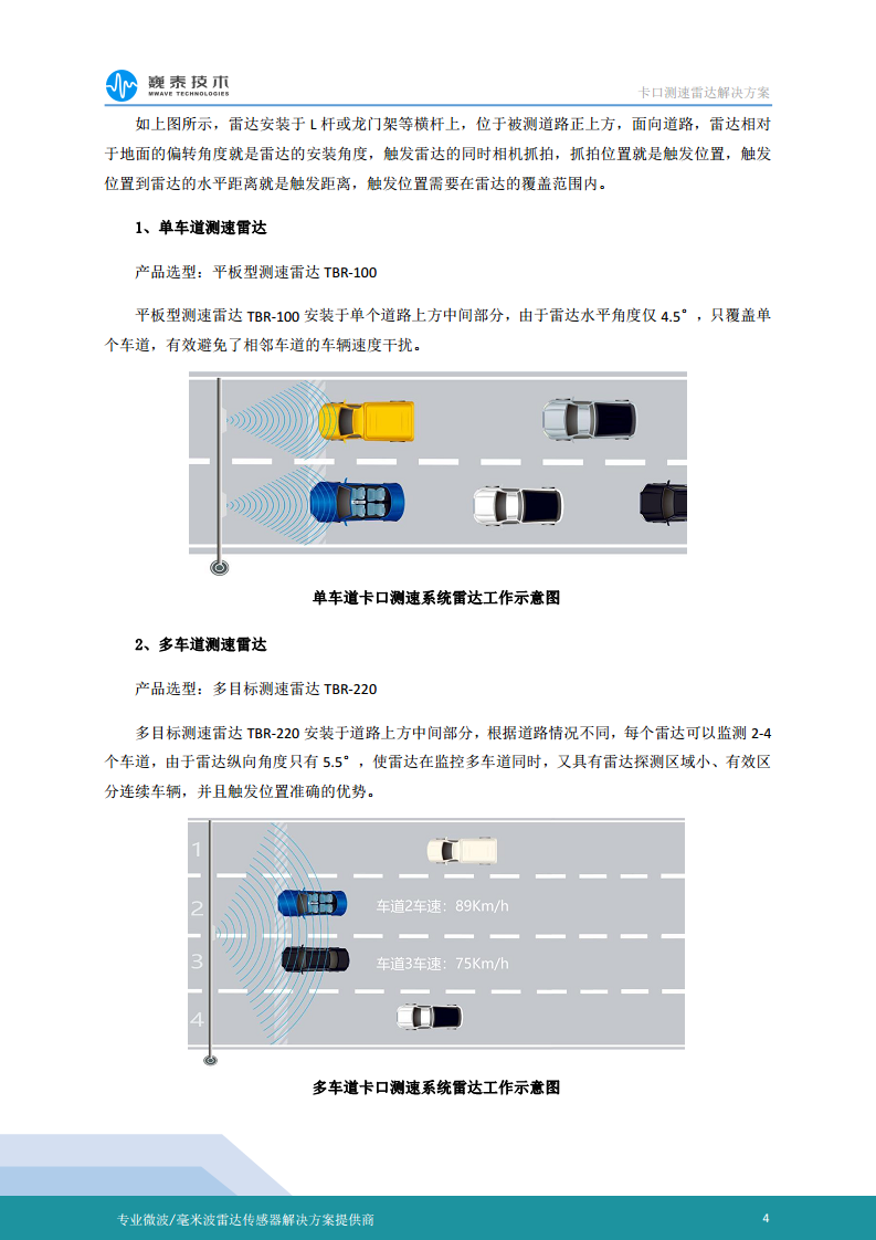 巍泰技术卡口测速雷达解决方案图片