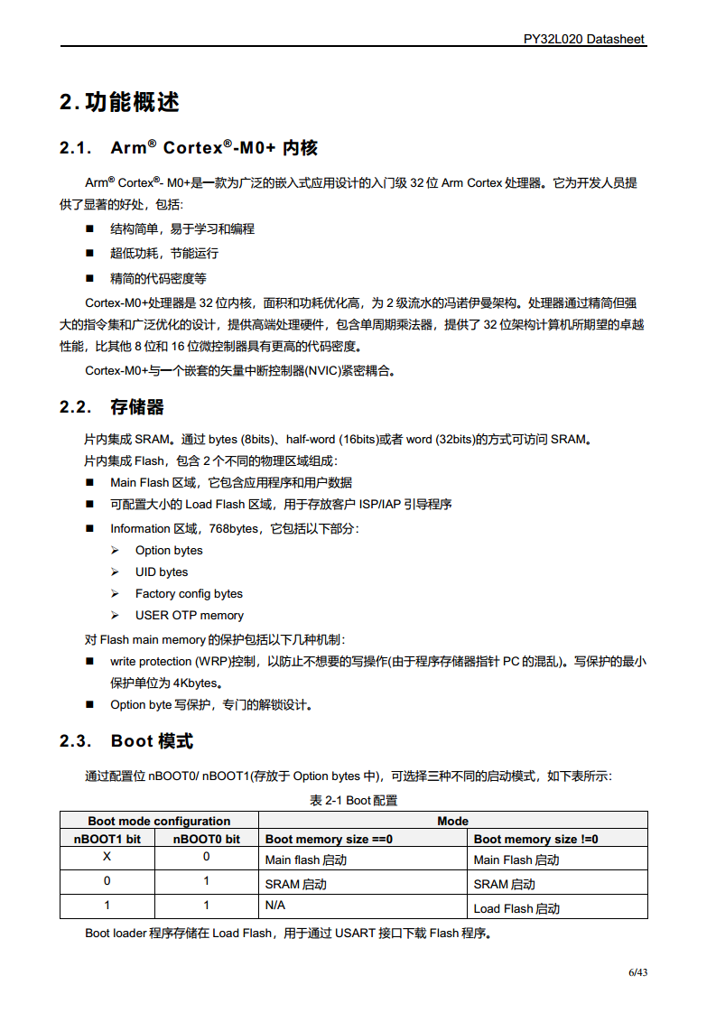 PY32L020 系列 32 位ARM® Cortex®-M0+ 单片机图片