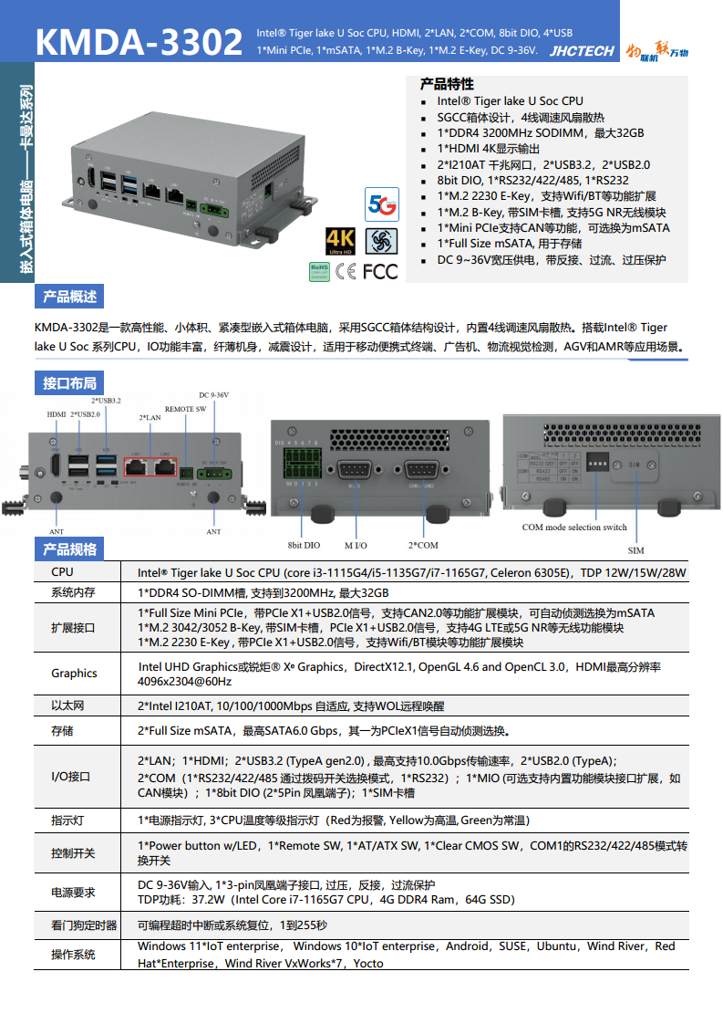 集和诚高能效小尺寸AGV/AMR控制器KMDA-3302图片