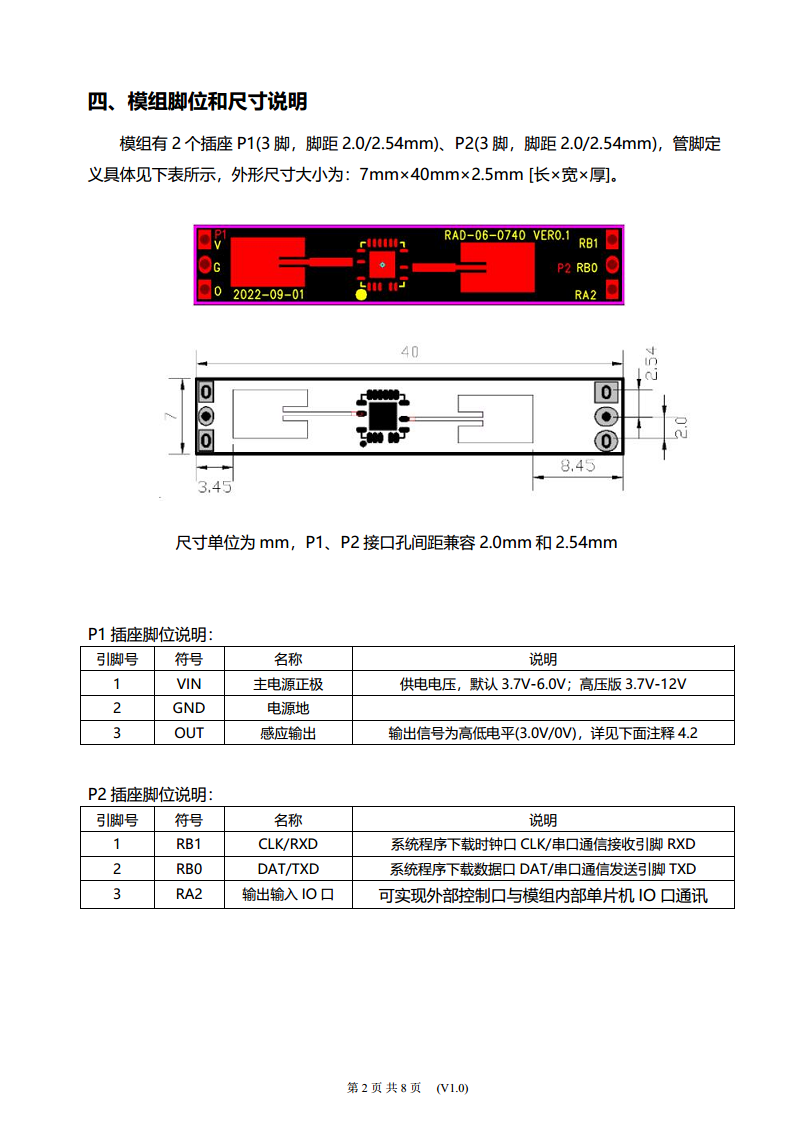 雷达感应模组RAD-06-0740图片