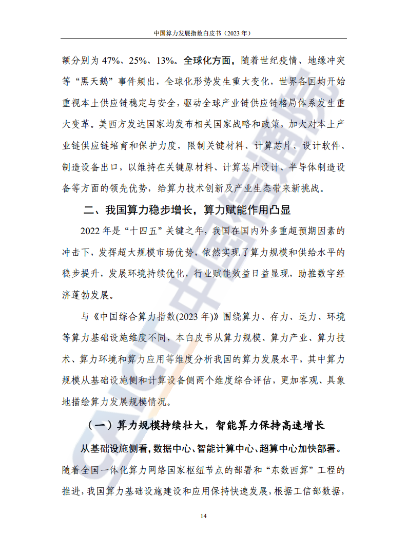 中国算力发展指数白皮书（2023年）图片