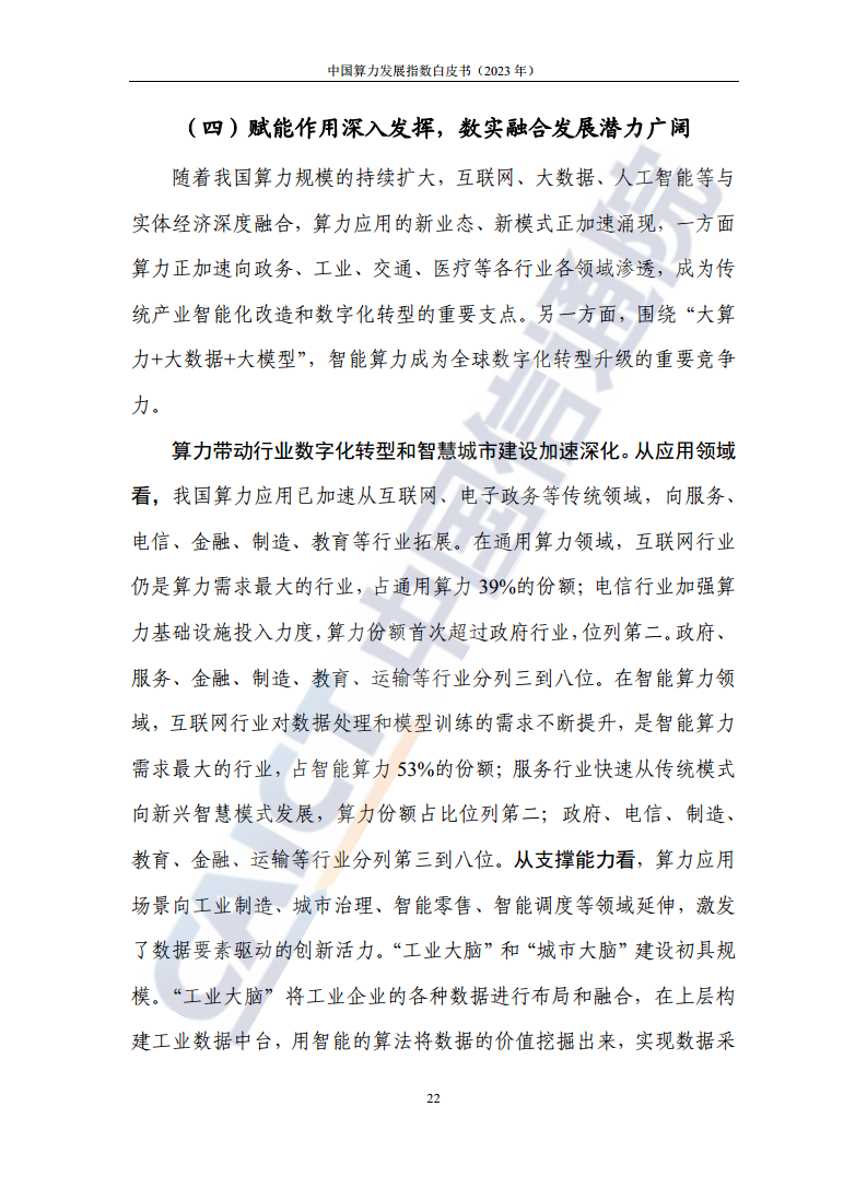 中国算力发展指数白皮书（2023年）图片