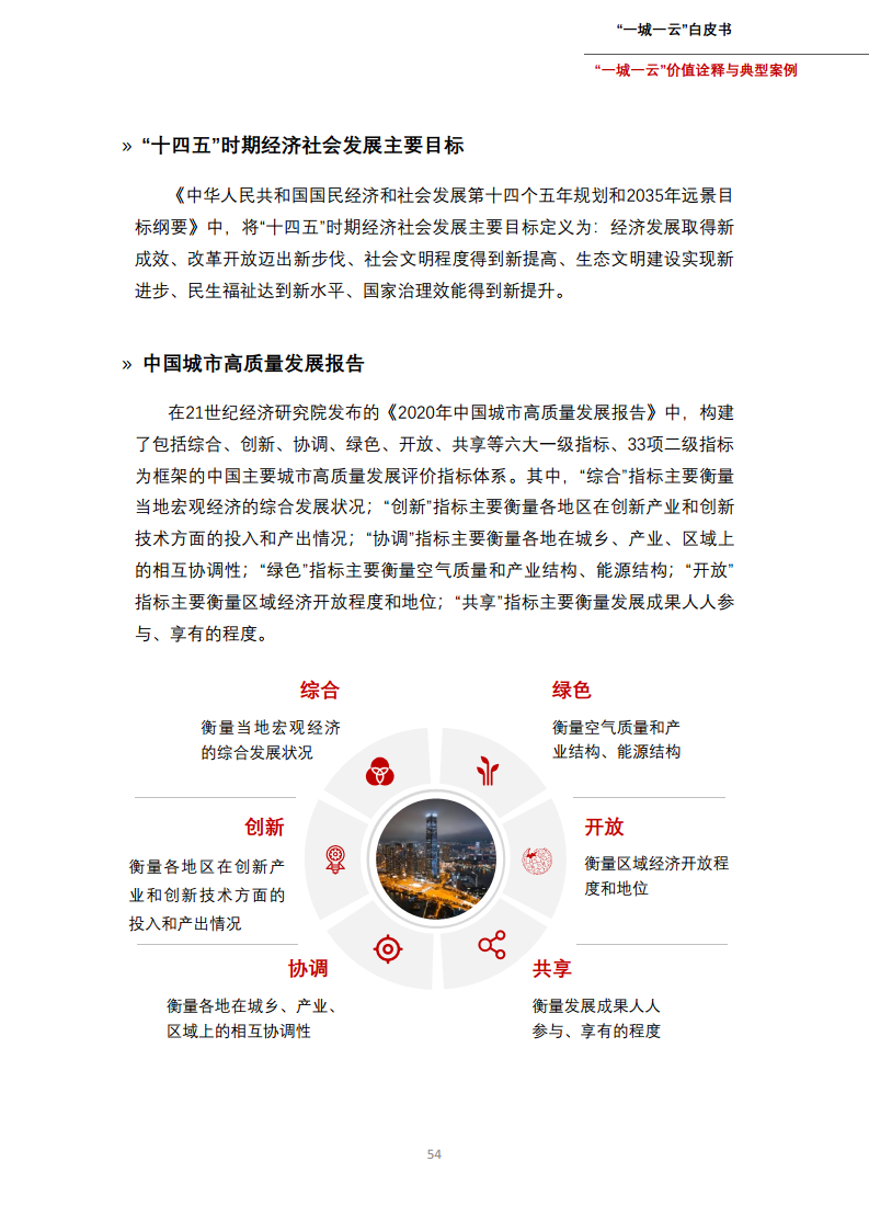 一城一云服务城市高质量发展白皮书图片