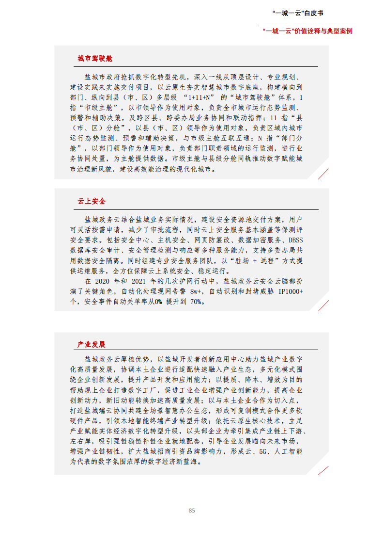 一城一云服务城市高质量发展白皮书图片