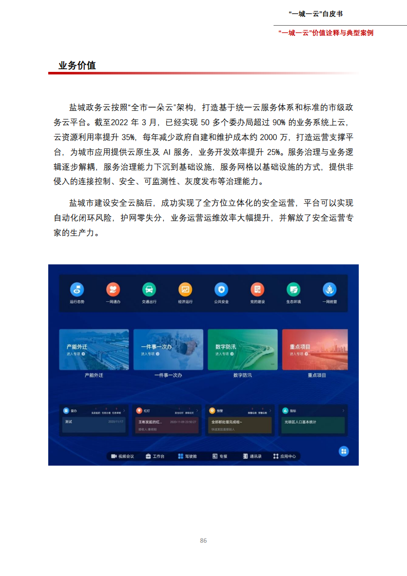 一城一云服务城市高质量发展白皮书图片