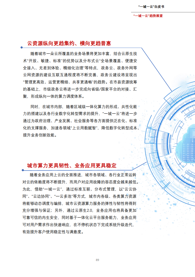 一城一云服务城市高质量发展白皮书图片