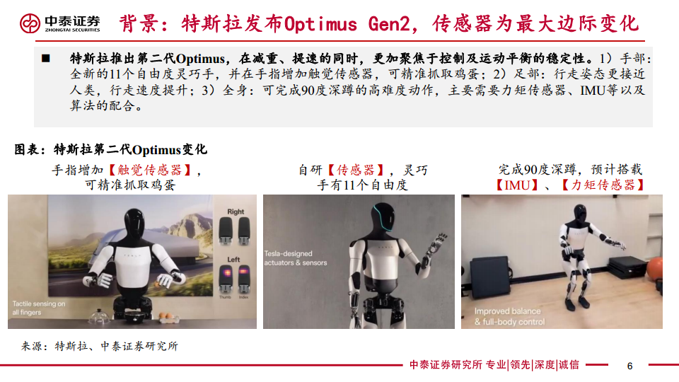 人形机器人系列深度2：特斯拉发布Optimus Gen2，传感器为最大边际变化图片