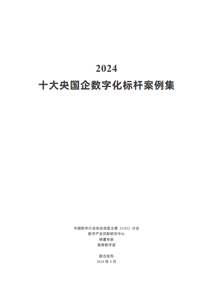 2024十大央国企数字化标杆案例集图片