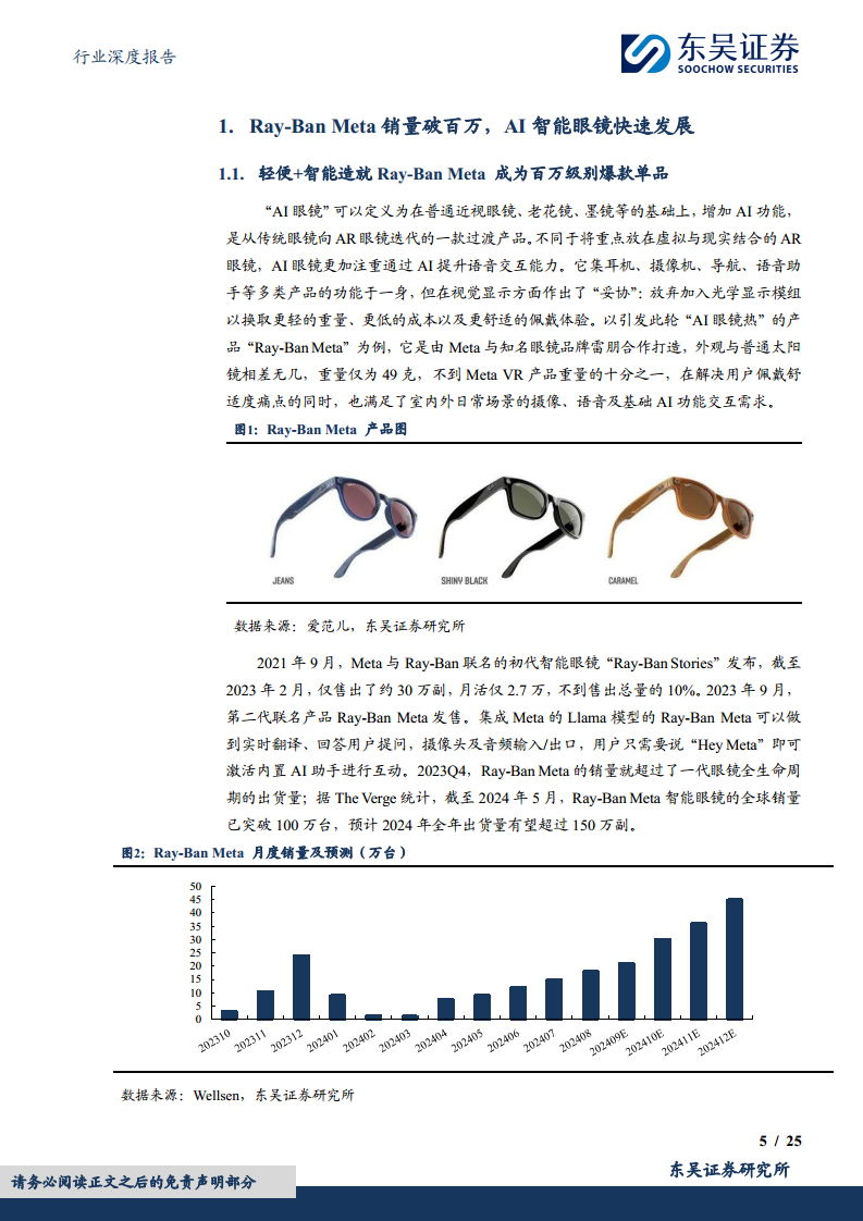 智能眼镜有望成为端侧AI落地最佳场景之一图片
