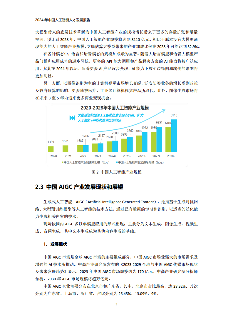 2024年中国人工智能人才发展报告图片